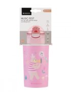 KikkaBoo Cana cu pai din silicon si curea 450ml Music Fest Pink
