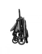 KikkaBoo Carucior pentru copii Lauren Gri inchis 0-4 ani cu pozitie de somn greutate admisa 22kg pliere compacta automata One Touch spatar reglabil baldachin cu fereastra cadru usor din aluminiu 7.4kg