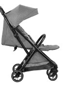 KikkaBoo Carucior pentru copii Lauren Gri inchis 0-4 ani cu pozitie de somn greutate admisa 22kg pliere compacta automata One Touch spatar reglabil baldachin cu fereastra cadru usor din aluminiu 7.4kg