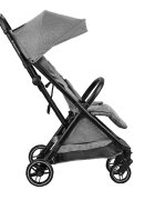 KikkaBoo Carucior pentru copii Lauren Gri inchis 0-4 ani cu pozitie de somn greutate admisa 22kg pliere compacta automata One Touch spatar reglabil baldachin cu fereastra cadru usor din aluminiu 7.4kg