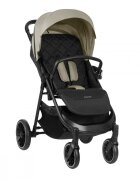 KikkaBoo Carucior pentru copii Sarah Beige 2023 0-48luni pana la 22kg cu suspensiispatar reglabil cu pozitie somnManer din piele ecologicatavitahusa de ploaiehusa picioare si suport pahar incluse
