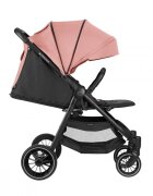 KikkaBoo Carucior pentru copii Sarah Pink 2023 0-48luni pana la 22kg cu suspensiispatar reglabil cu pozitie somnManer din piele ecologicatavitahusa de ploaiehusa picioare si suport pahar incluse