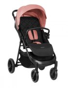KikkaBoo Carucior pentru copii Sarah Pink 2023 0-48luni pana la 22kg cu suspensiispatar reglabil cu pozitie somnManer din piele ecologicatavitahusa de ploaiehusa picioare si suport pahar incluse