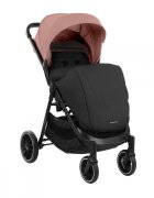 KikkaBoo Carucior pentru copii Sarah Pink 2023 0-48luni pana la 22kg cu suspensiispatar reglabil cu pozitie somnManer din piele ecologicatavitahusa de ploaiehusa picioare si suport pahar incluse