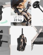 KikkaBoo Carucior sport autofold Eden Blackcadru din aluminiu cu vopsea cromatasistem automat de pliere compactaroti pivotante cu suspensiispatar si suport picioare reglabilecapotinarecomandat de la nastere pana la 22kg