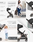 KikkaBoo Carucior sport autofold Eden Blackcadru din aluminiu cu vopsea cromatasistem automat de pliere compactaroti pivotante cu suspensiispatar si suport picioare reglabilecapotinarecomandat de la nastere pana la 22kg