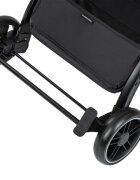 KikkaBoo Carucior sport Miley Black pana la 22kgPliere compacta cu sistem trollerCadru aluminiuSuspensiiBaldachin cu extensie protectie UPF50+Spatar reglabil cu pozitie de somnMaterial impermeabilHusa picioare