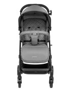 KikkaBoo Carucior sport Miley LightGrey pana la 22kgPliere compacta cu sistem trollerCadru aluminiuSuspensiiBaldachin cu extensie protectie UPF50+Spatar reglabil cu pozitie de somnMaterial impermeabilHusa picioare