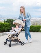 KikkaBoo Carucior sport pana la 22kg 0-48 lunicadru din aluminiu cu pliere compactapozitie de somnCompatibil avionhusa ploaiesuport pahar si geanta transport incluse Cloe Grey 2024