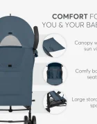 KikkaBoo Carucior sport pentru copii Beetle 2 Blue cu spatar reglabilbara de protectie detasabilapliere tip umbrelcopertina reglabilaroti pivotante detasabilepana la 22kg