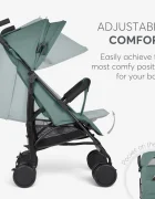 KikkaBoo Carucior sport pentru copii Beetle 2 Green cu spatar reglabilbara de protectie detasabilapliere tip umbrelcopertina reglabilaroti pivotante detasabilepana la 22kg
