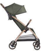 KikkaBoo Carucior sport pentru copii Joy Army greenCadru din aluminiuSistem automat de pliere One TouchRoti pivotante cu suspensiiSpatar si suport picioare reglabileCapotinarecomandat de la nastere pana la 22kg