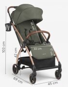 KikkaBoo Carucior sport pentru copii Joy BlackCadru din aluminiuSistem automat de pliere One TouchRoti pivotante cu suspensiiSpatar si suport picioare reglabileCapotinarecomandat de la nastere pana la 22kg