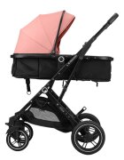 KikkaBoo Carucior transformabil 3 in 1 Alba Pink