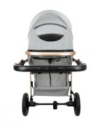 KikkaBoo Carucior transformabil 3 in 1 cu sezut reversibilcadru din aluminiususpensiicopertina XXLgeanta mamicisuport pahar si husa pentru picioare incluse Kaia Light Grey