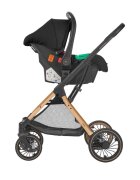 KikkaBoo Carucior transformabil 3in1 cu scaun auto I-Sizecadru din aluminiususpensii pe roti si cadrusezut reversibilcapotina XXLroti rezistente din PUbara de protectie detasabilahusa picioare inclusa One Black