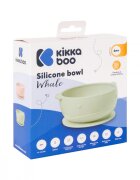 KikkaBoo Castron din silicon cu ventuza Whale Mint