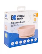 KikkaBoo Castron din silicon cu ventuza Whale Pink