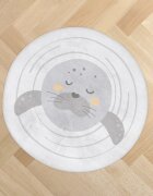 KikkaBoo Covor rotund diametru 85cm pentru camera copii Seally Me
