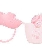 KikkaBoo Cutie pentru suzete Elephant Pink cu sistem de agatare caruciorscaun autopatutfara bpacapacitate 2 suzete