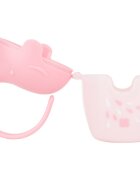 KikkaBoo Cutie pentru suzete Elephant Pink cu sistem de agatare caruciorscaun autopatutfara bpacapacitate 2 suzete