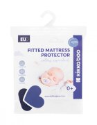 KikkaBoo Husa impermeabila din bumbac pentru patut 140x70 cu elastic Alb