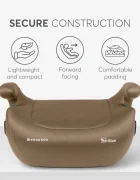 KikkaBoo Inaltator auto cu isofix i-Tip 2 i-SIZE Beige 125-150 cm suport pahar inclus centura de ghidaj husa lavabila cotiere certificat R129