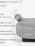 KikkaBoo Inaltator auto i-Go i-Size Light Grey 125-150 cm sezut confortabil centura de ghidaj fixare cu centura masinii husa detasabila certificat R12903 de catre TUV SUD