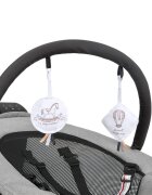 KikkaBoo Leagan electric 2in1 Zazu Grey cu tehnologie inteligenta de miscare in 3 directiipanou de comanda tactilcadru din otel3 viteze de balansarecronometru2 pozitii reglare spatargreutate admisa 30 kg