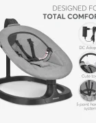 KikkaBoo Leagan electric 2in1 Zazu Grey cu tehnologie inteligenta de miscare in 3 directiipanou de comanda tactilcadru din otel3 viteze de balansarecronometru2 pozitii reglare spatargreutate admisa 30 kg