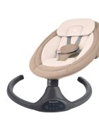 KikkaBoo Leagan electric cu balansare laterala si telecomanda Codie Beige spatar reglabil conectare bluetooth 5 viteze panou muzical cu control volum adaptor priza inclus