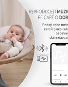 KikkaBoo Leagan electric cu balansare laterala si telecomanda Codie Beige spatar reglabil conectare bluetooth 5 viteze panou muzical cu control volum adaptor priza inclus