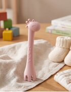 KikkaBoo Lingurita si furculita 2 in 1 din silicon moale Giraffe Pink multifunctionala