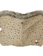 KikkaBoo Manusa de lux pentru manerul caruciorului Fur Dots Bej