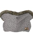 KikkaBoo Manusa de lux pentru manerul caruciorului Fur Dots Grey