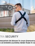 KikkaBoo Marsupiu ergonomic pentru bebelusi Gwen Fly tricot DeLux Roz de la 3luni3 pozitii de transport baveta moale detasabila bretele reglabile cu mecanism de blocare transversala
