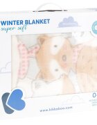 KikkaBoo Paturica moale Super Soft 110 x 140 cm Funny Friends Pink