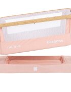 KikkaBoo Patut Co-Sleeper Nanna Pink Wood 2020 cu inaltime reglabila laterala culisanta roti husa detasabila si lavabila accesorii incluse