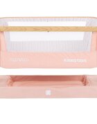 KikkaBoo Patut Co-Sleeper Nanna Pink Wood 2020 cu inaltime reglabila laterala culisanta roti husa detasabila si lavabila accesorii incluse