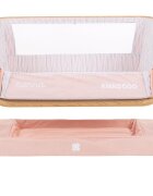 KikkaBoo Patut Co-Sleeper Nanna Pink Wood 2020 cu inaltime reglabila laterala culisanta roti husa detasabila si lavabila accesorii incluse