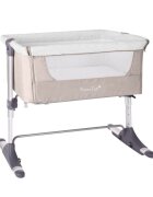 KikkaBoo Patut Co-Sleeper pentru bebelusi Bonne Nuit Beige Melange 2020 cu inaltime reglabila pozitie anti-reflux laterala culisanta accesorii incluse