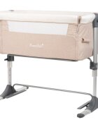 KikkaBoo Patut Co-Sleeper pentru bebelusi Bonne Nuit Beige Melange 2020 cu inaltime reglabila pozitie anti-reflux laterala culisanta accesorii incluse