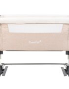 KikkaBoo Patut Co-Sleeper pentru bebelusi Bonne Nuit Beige Melange 2020 cu inaltime reglabila pozitie anti-reflux laterala culisanta accesorii incluse