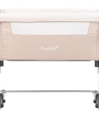 KikkaBoo Patut Co-Sleeper pentru bebelusi Bonne Nuit Beige Melange 2020 cu inaltime reglabila pozitie anti-reflux laterala culisanta accesorii incluse