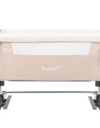 KikkaBoo Patut Co-Sleeper pentru bebelusi Bonne Nuit Beige Melange 2020 cu inaltime reglabila pozitie anti-reflux laterala culisanta accesorii incluse