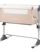 KikkaBoo Patut Co-Sleeper pentru bebelusi Bonne Nuit Beige Melange 2020 cu inaltime reglabila pozitie anti-reflux laterala culisanta accesorii incluse
