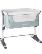 KikkaBoo Patut Co-Sleeper pentru bebelusi Bonne Nuit Mint Melange 2020 cu inaltime reglabila pozitie anti-reflux laterala culisanta accesorii incluse