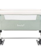 KikkaBoo Patut Co-Sleeper pentru bebelusi Bonne Nuit Mint Melange 2020 cu inaltime reglabila pozitie anti-reflux laterala culisanta accesorii incluse
