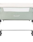 KikkaBoo Patut Co-Sleeper pentru bebelusi Bonne Nuit Mint Melange 2020 cu inaltime reglabila pozitie anti-reflux laterala culisanta accesorii incluse