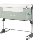 KikkaBoo Patut Co-Sleeper pentru bebelusi Bonne Nuit Mint Melange 2020 cu inaltime reglabila pozitie anti-reflux laterala culisanta accesorii incluse